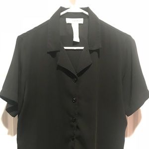 Sagharbor black short-sleeved dress shirt